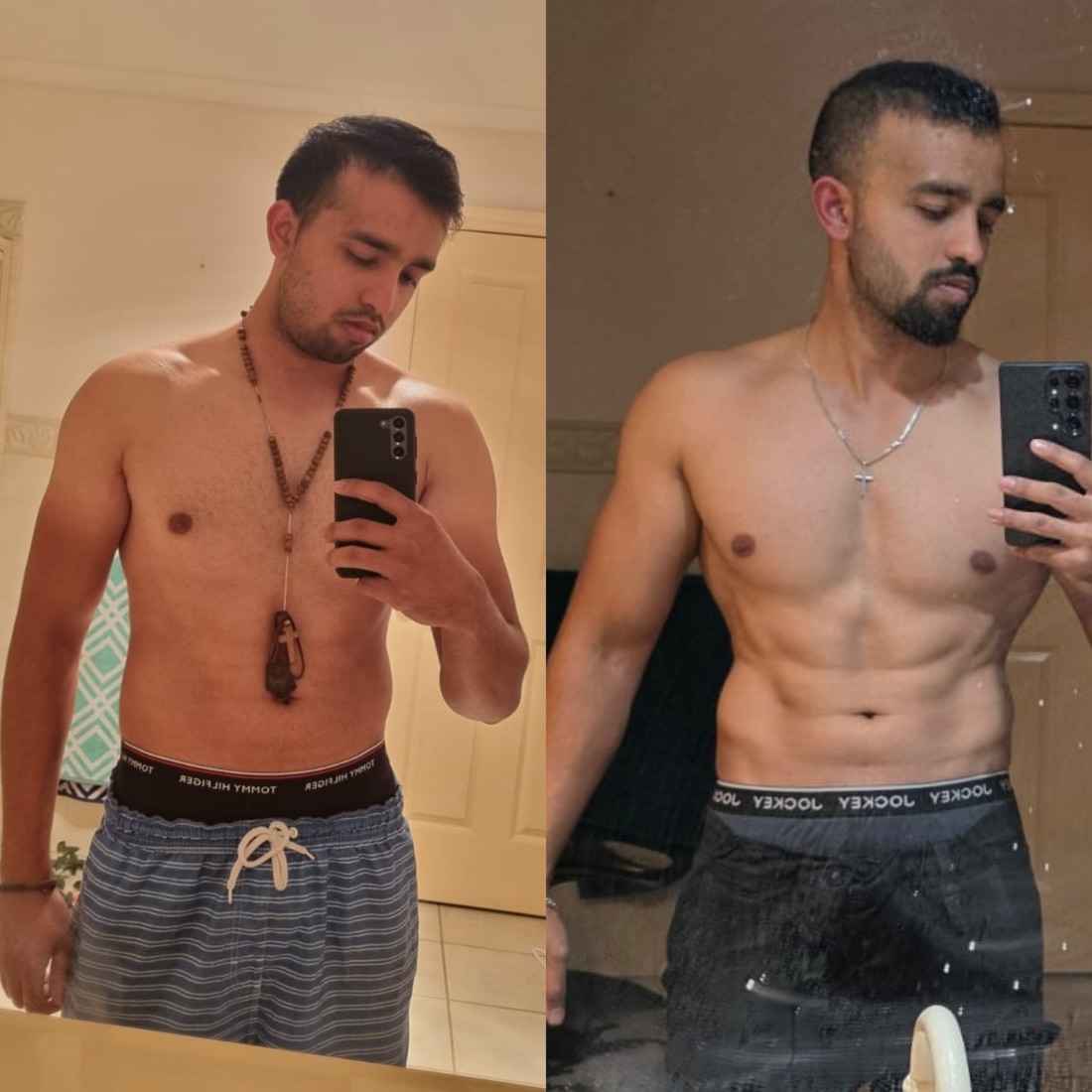 Full recomposition - Team DSF DSF client body recomposition - fat lost and muscle gained, before and after